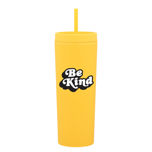Yellow "Be Kind" Dbl Wall Acrylic Tmblr 17oz