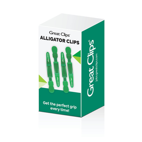 Emerald Alligator Clips 4pk-w/Great Clips Logo