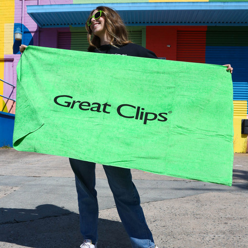 Green Velour Beach Towel