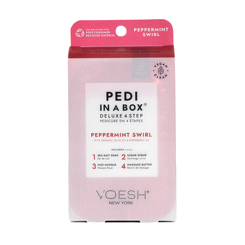 Voesh Pedi in a Box Deluxe 4-Step Peppermint Swirl LE