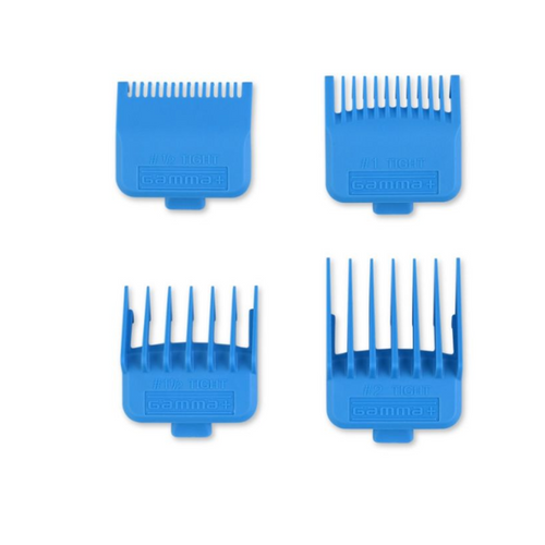 Gamma+ Prof Dub Magnetic Tight Clipper Guards 4pk Cyan Blue