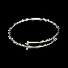 Silver Bangle Bracelet + Velvet Pouch