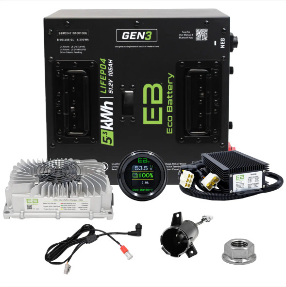 ECO Battery Club Car Precedent Lithium Battery Conversion Kit (48V, 105AH)
