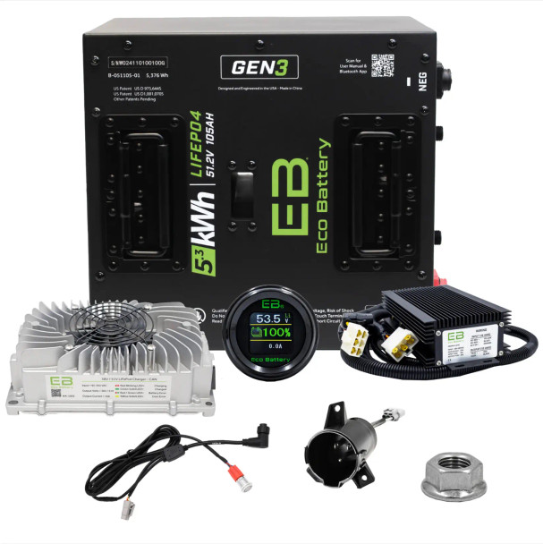 ECO Battery Club Car Precedent Lithium Battery Conversion Kit (48V, 105AH)