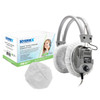HamiltonBuhl® HygenX Sanitary, Disposable Ear Cushion Covers for 4.5" Deluxe-Sized Headphones and Headsets, 50 Pairs, WHITE