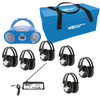 Wireless 6-Person Listening Center with Bluetooth, CD/Cassette/FM Boombox