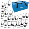 HamiltonBuhl® Lab Pack with 24 SchoolMate™ HA2 Personal-Sized Headphones and Carry Case