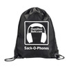 HamiltonBuhl Sack-O-Phones, 5 Black Favoritz Headsets with In-Line Microphone and TRRS Plug