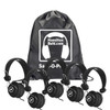 HamiltonBuhl Sack-O-Phones, 5 Black Favoritz Headsets with In-Line Microphone and TRRS Plug
