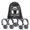 HamiltonBuhl Sack-O-Phones, 5 Gray Favoritz Headsets with In-Line Microphone and TRRS Plug HamiltonBuhl Sack-O-Phones, 5 Gray Favoritz Headsets with In-Line Microphone and TRRS Plug