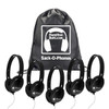 HamiltonBuhl Sack-O-Phones, 5 Black Primo™ Headphones