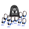 HamiltonBuhl Sack-O-Phones, 10 Personal Headphones in Blue in a Carry Bag HamiltonBuhl Sack-O-Phones, 10 Personal Headphones in Blue in a Carry Bag