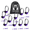 HamiltonBuhl Sack-O-Phones, 10 Personal Headphones in Purple in a Carry Bag