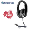Smart-Trek Deluxe Stereo Headphone with In-Line Volume Control and USB Plug - 50 Pack
