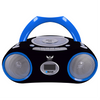 AudioAce™ Boombox 6-Station Listening Center with Jackbox and Blue Accented Smart-Trek Deluxe Headphones