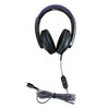 50 Pack of Smart-Trek™ Deluxe USB-C Plug Stereo Headphone with Metallic Purple Accents and In-Line Volume Control