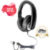 Smart-Trek™ Deluxe Stereo Headphone with USB-C Plug, USB-A Dongle and Black, Silver Accents - 25 pack