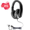 Smart-Trek™ Deluxe Stereo Headphone with USB-C Plug, USB-A Dongle and Black, Silver Accents - 50 pack