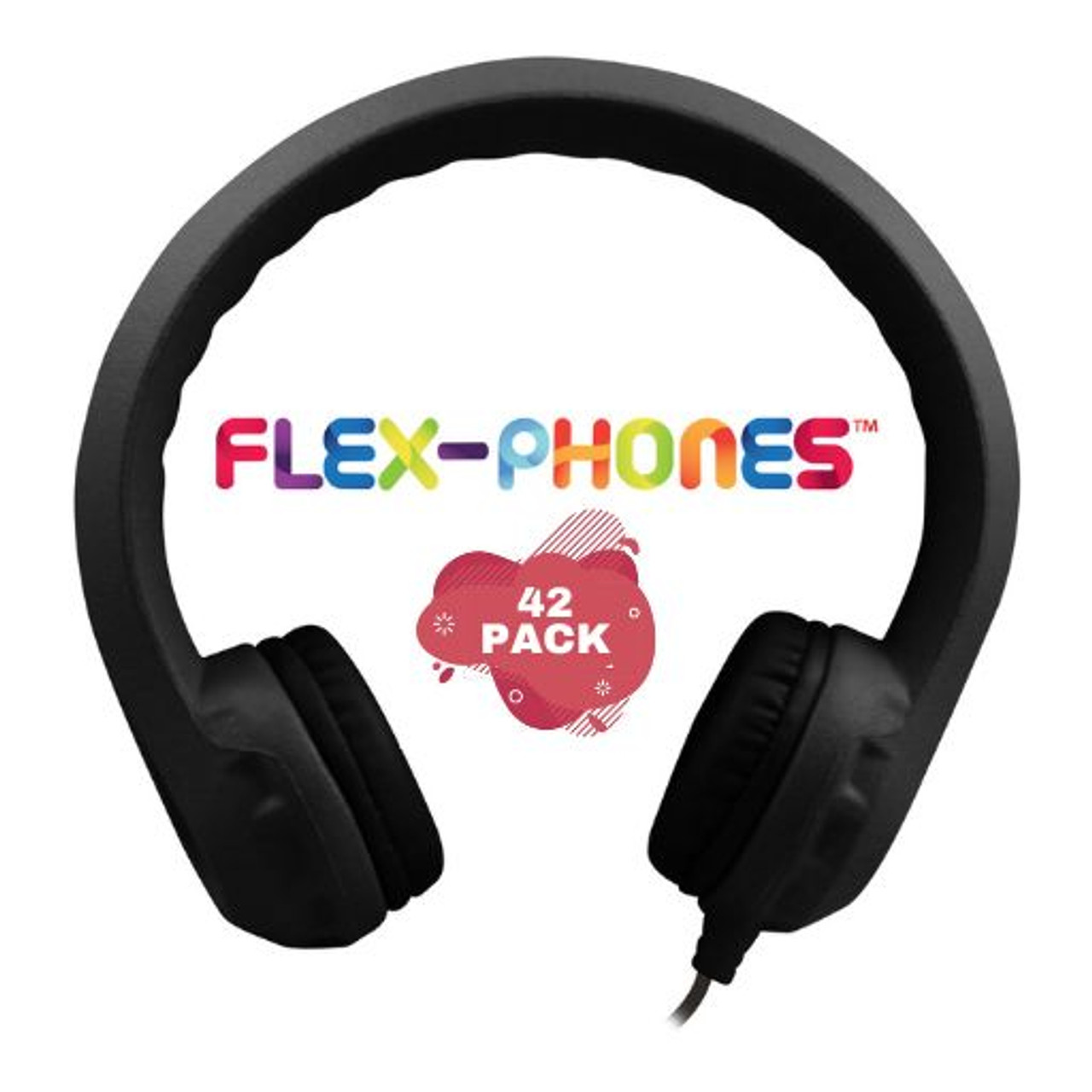 HamiltonBuhl Flex-Phones™ Foam Headphones – BLACK - 42 Pack