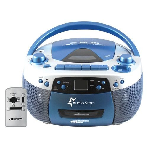 AudioStar Boombox Radio, CD, USB, Cassette Player with Tape and CD to MP3  Converter