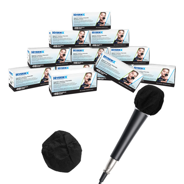 Hygenx Sanitary, Disposable Microphone Covers - Black, Master Carton, 12 boxes of 100 Hygenx Sanitary, Disposable Microphone Covers - Black, Master Carton, 12 boxes of 100