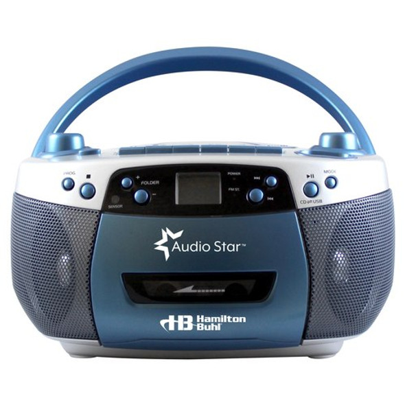 AudioStar Boombox Radio, CD, USB, Cassette Player with Tape and CD to MP3 Converter