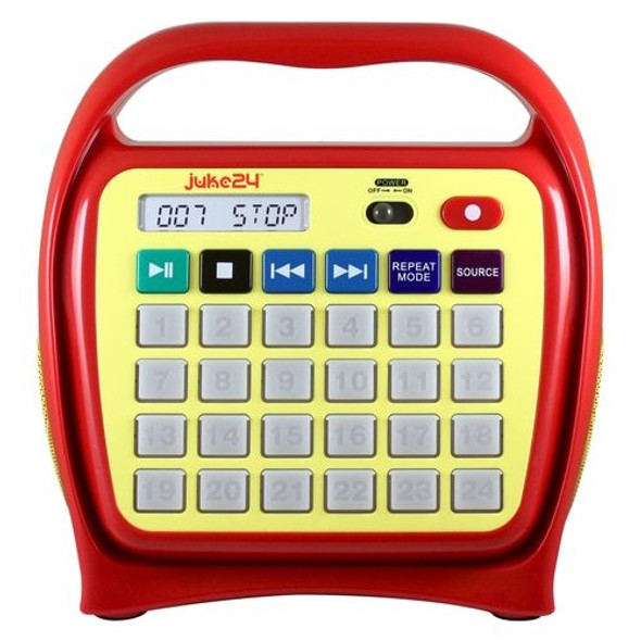 HamiltonBuhl® Juke24 - Portable, Digital Jukebox with CD Player and Karaoke Player - RED/YELLOW