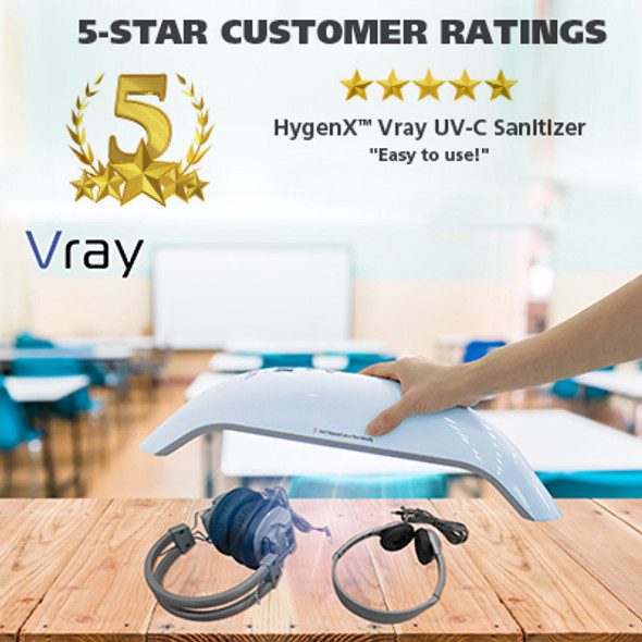 HamiltonBuhl® HygenX Vray Portable UV Sanitizer - High Intensity Portable and Cordless UV-C Sanitizer - Kills 99.9% of Bacteria HamiltonBuhl® HygenX Vray Portable UV Sanitizer - High Intensity Portable and Cordless UV-C Sanitizer - Kills 99.9% of Bacteria