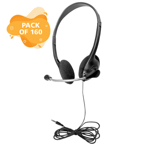 Multi-Pack of 160 Personal Headsets with Steel-Reinforced Mic, TRRS Plug and Foam Ear Cushions Multi-Pack of 160 Personal Headsets with Steel-Reinforced Mic, TRRS Plug and Foam Ear Cushions
