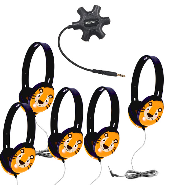 Listening Center with 5 Primo™ Tiger Headphones and Starfish Jackbox Listening Center with 5 Primo™ Tiger Headphones and Starfish Jackbox