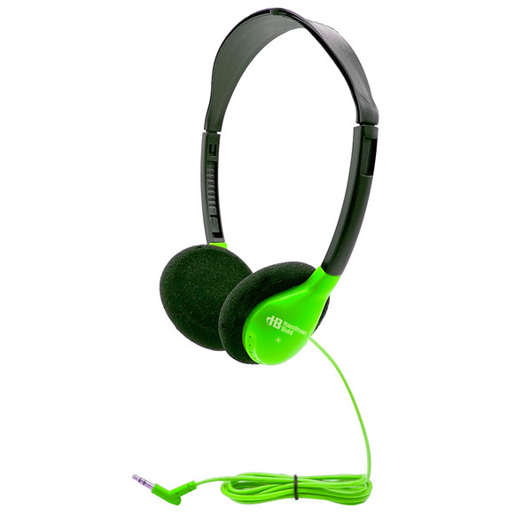 HamiltonBuhl Sack-O-Phones, 10 Personal Headphones in Green in a Carry Bag