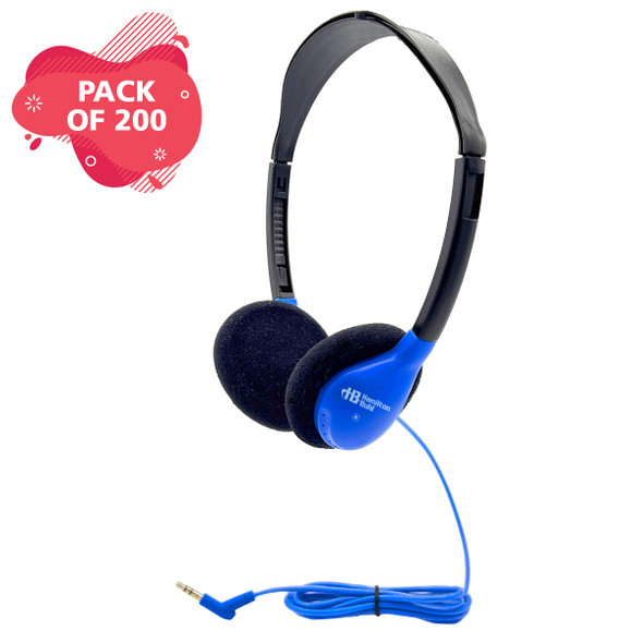 HamiltonBuhl Personal On-Ear Stereo Headphone BLUE - 200 Pack HamiltonBuhl Personal On-Ear Stereo Headphone BLUE - 200 Pack