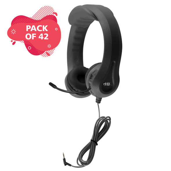 HamiltonBuhl® Flex-Phones™ TRRS Headset with Gooseneck Microphone for K-5 - 42 Pack