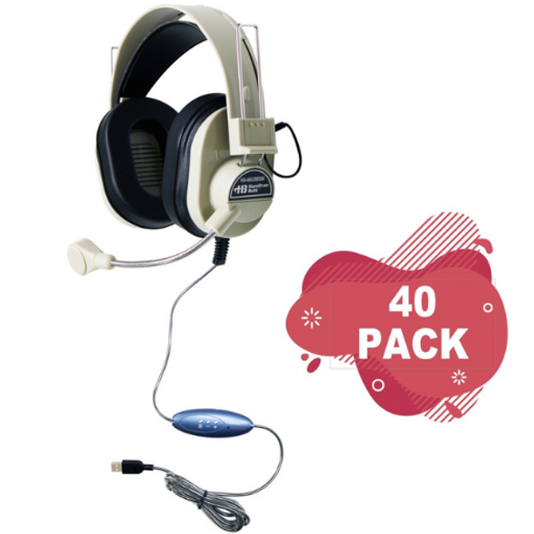 HamiltonBuhl Deluxe USB Headset with Gooseneck Microphone - 40 Pack HamiltonBuhl Deluxe USB Headset with Gooseneck Microphone - 40 Pack