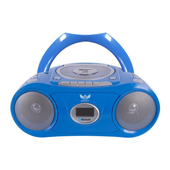 6-Station Listening Center with AudioAce Boombox, Jackbox and Smart-Trek Deluxe Headphones with Blue Accents 6-Station Listening Center with AudioAce Boombox, Jackbox and Smart-Trek Deluxe Headphones with Blue Accents