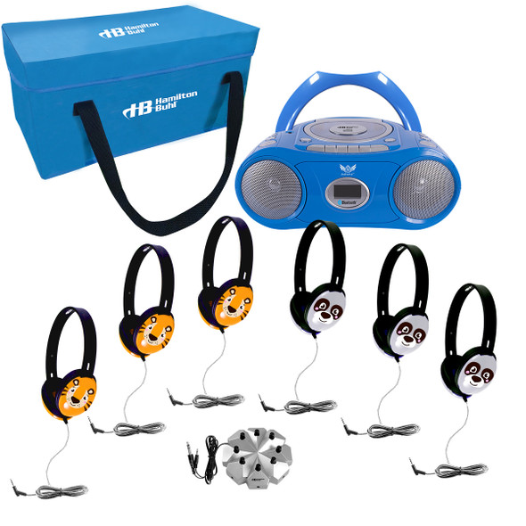 6-Station Listening Center with AudioAce™ Boombox, (3) Primo™ Tiger and (3) Panda Headphones, Jackbox, and Carry Case 6-Station Listening Center with AudioAce™ Boombox, (3) Primo™ Tiger and (3) Panda Headphones, Jackbox, and Carry Case