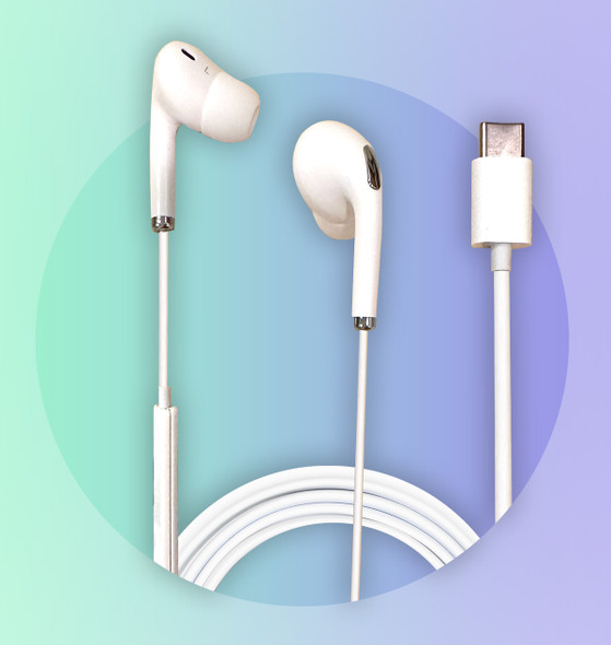 HamiltonBuhl® USB-C Ear Buds, In-Line Microphone and Play/Pause Control HamiltonBuhl® USB-C Ear Buds, In-Line Microphone and Play/Pause Control