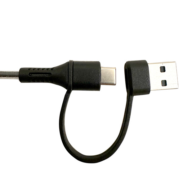 Smart-Trek™ Deluxe Stereo Headphone with USB-C Plug, USB-A Dongle and Black, Silver Accents - 25 pack