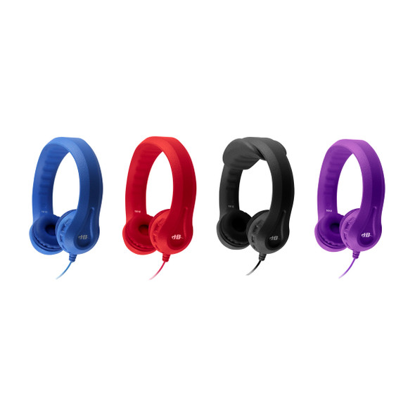 Flex-Phones™ Virtually Indestructible Headphones - Color Pack - BLUE, BLACK, RED and PURPLE