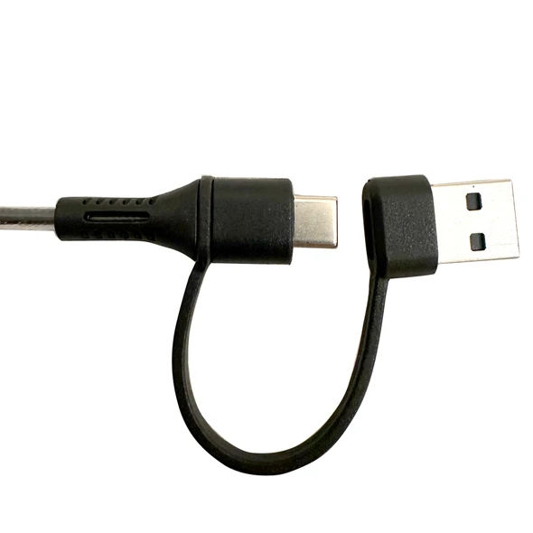 Smart-Trek™ Deluxe Stereo USB-C Headset with Integrated USB-A Adapter Dongle, Black with Silver Accents - 25 Pack