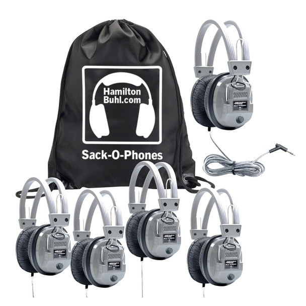 Sack-O-Phones, 5 SC7V Deluxe Headphones w/ Volume Control in a Carry Bag