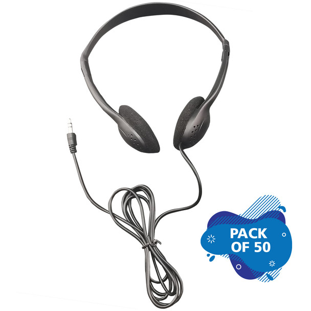 Personal Economical Headphones, 50 Pack