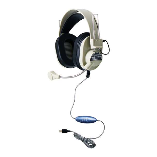 HamiltonBuhl Deluxe USB Headset with Gooseneck Microphone