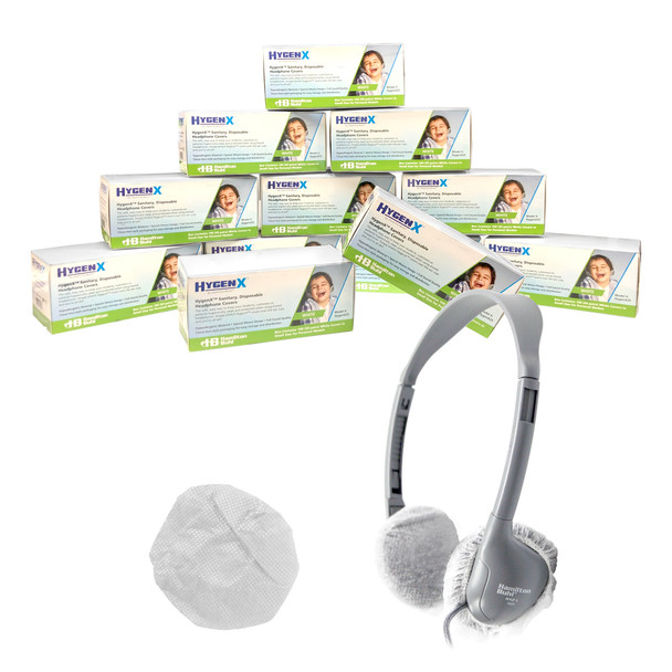 HamiltonBuhl® HygenX Sanitary, Disposable Ear Cushion Covers for 2.5" Personal-Sized Headphones and Headsets (Master Carton, 600 Pairs), WHITE HamiltonBuhl® HygenX Sanitary, Disposable Ear Cushion Covers for 2.5" Personal-Sized Headphones and Headsets (Master Carton, 600 Pairs), WHITE