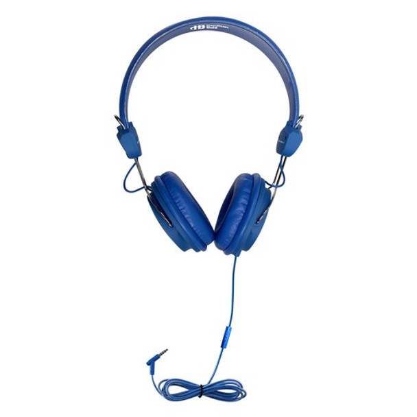 HamiltonBuhl Sack-O-Phones, 5 Blue Favoritz Headsets with In-Line Microphone and TRRS Plug