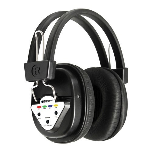 12-Station Wireless Listening Center with Wireless Multi-Channeled Transmitter and Headphones