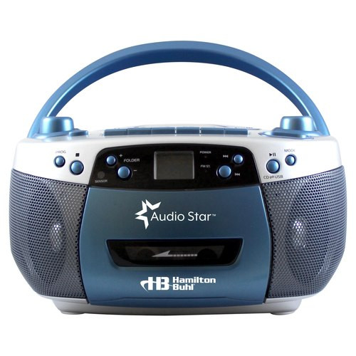 AudioStar Boombox Radio, CD, USB, Cassette Player with Tape and CD to MP3 Converter