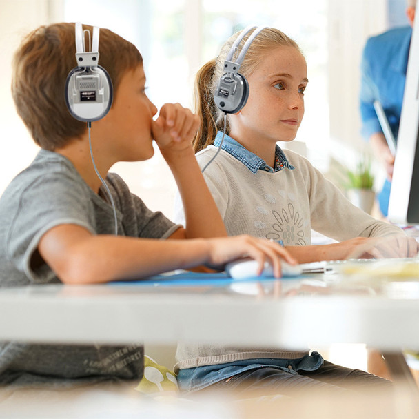 SchoolMate Deluxe Stereo Headphone with 3.5mm Plug and Volume Control