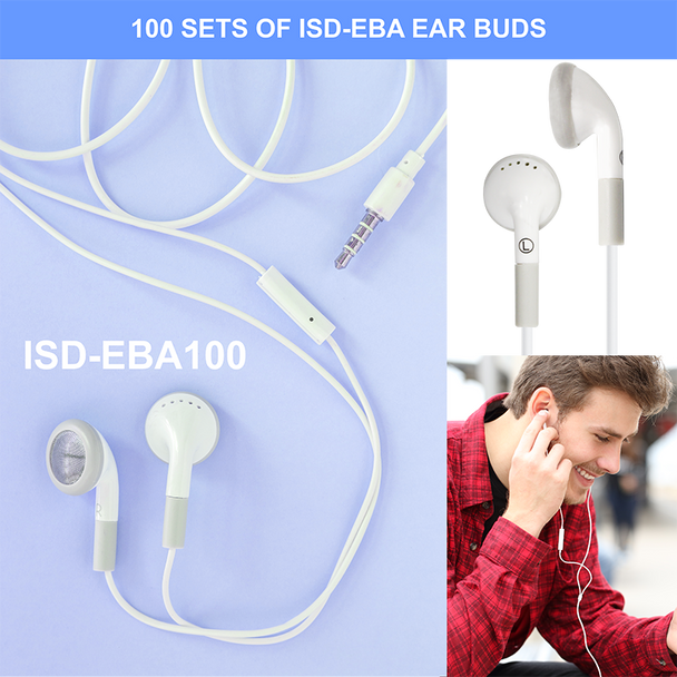 HamiltonBuhl® Ear Buds, In-Line Microphone and Play/Pause Control