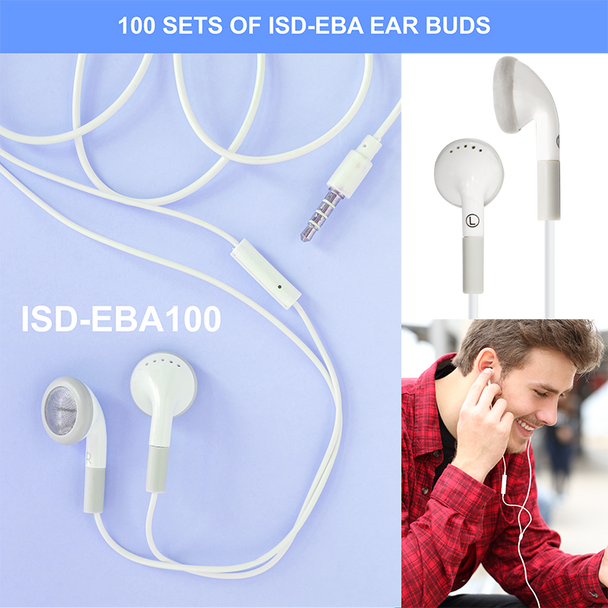 HamiltonBuhl® Ear Buds, In-Line Microphone and Play/Pause Control